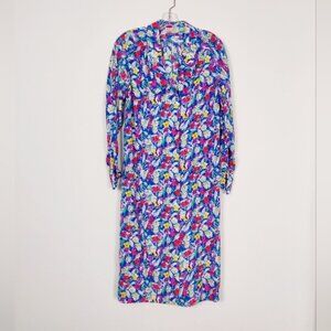Ports International Women's Vintage Floral Midi Modest Dress Size 6 Oversized